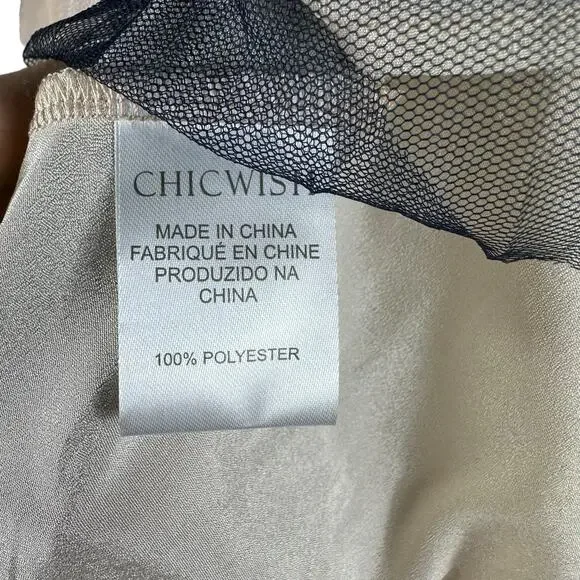 CHICWISH We Know It All Gradient Pleated Mesh Tulle Dress Women's Size Small NWT - Picture 7 of 10